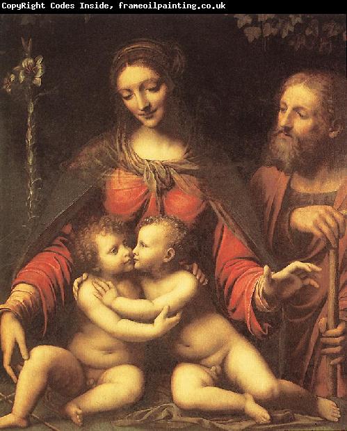 LUINI, Bernardino Holy Family with the Infant St John af